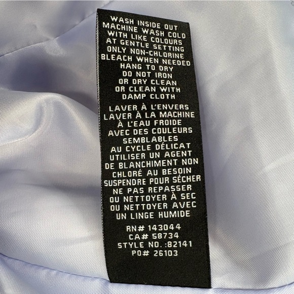 7 For All Mankind Faux Leather Cropped Double Breasted Jacket | Medium | Purple - Picture 13 of 13